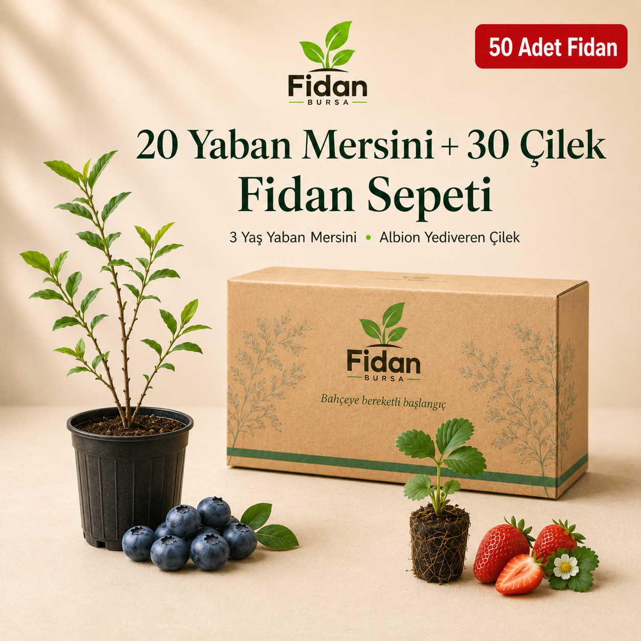 50'li Çilek & Yaban Mersini Keyif Sepeti